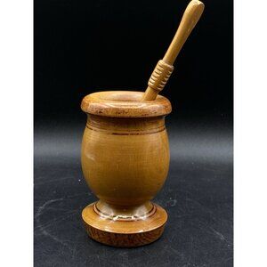 Olive Wood Mortar & Pestle Apothecary Pestle Has Holes